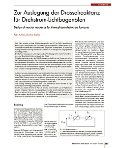Zur Auslegung der Drosselreaktanz für Drehstrom-Lichtbogenöfen