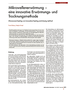 Mikrowellenerwärmung - eine innovative Erwärmungs- und Trocknungsmethode