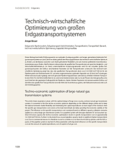 Technisch-wirtschaftliche Optimierung von großen Erdgastransportsystemen