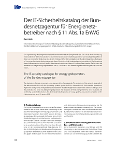 Der IT-Sicherheitskatalog der Bundesnetzagentur für Energienetzbetreiber nach § 11 Abs. 1a EnWG