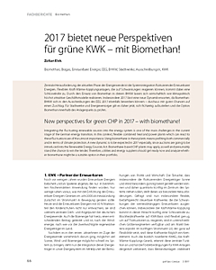2017 bietet neue Perspektiven für grüne KWK – mit Biomethan!