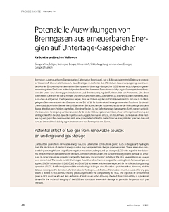 Potenzielle Auswirkungen von Brenngasen aus erneuerbaren Energien auf Untertage-Gasspeicher