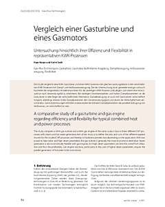 Vergleich einer Gasturbine und eines Gasmotors