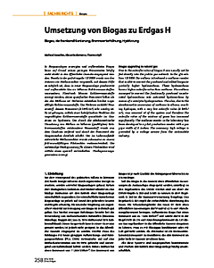 Umsetzung von Biogas zu Erdgas H