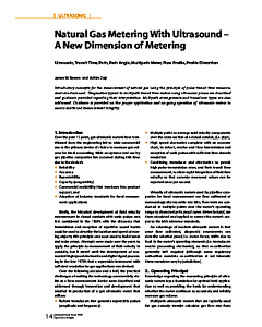 Natural Gas Metering With Ultrasound - A New Dimension of Metering