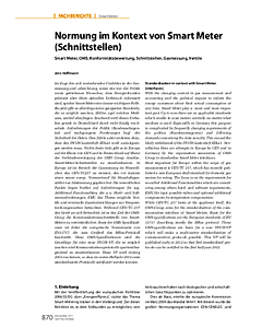 Normung im Kontext von Smart Meter (Schnittstellen)