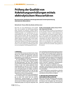 Prüfung der Qualität von Rohrleitungsumhüllungen mittels elektrolytischem Messverfahren