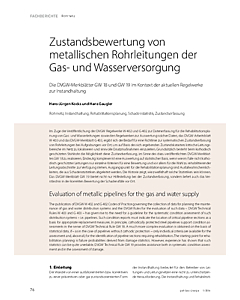 Zustandsbewertung von metallischen Rohrleitungen der Gas- und Wasserversorgung