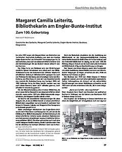 Margaret Camilla Leiteritz, Bibliothekarin am Engler-Bunte-Institut