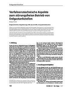 Verfahrenstechnische Aspekte zum störungsfreien Betrieb von Erdgastankstellen