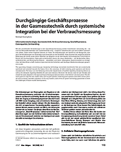 Durchgängige Geschäftsprozesse in der Gasmesstechnik durch systemische Integration bei der Verbrauchsmessung