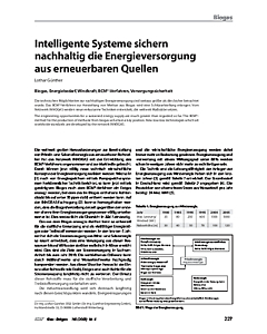 Intelligente Systeme sichern nachhaltig die Energieversorgung aus erneuerbaren Quellen