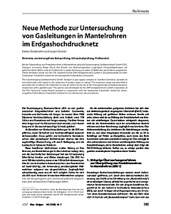 Neue Methode zur Untersuchung von Gasleitungen in Mantelrohren im Erdgashochdrucknetz