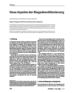 Neue Aspekte der Biogaskonditionierung