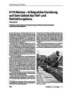 FITR Weimar - Erfolgreiche Forschung auf dem Gebiet des Tief- und Rohrleitungsbaus