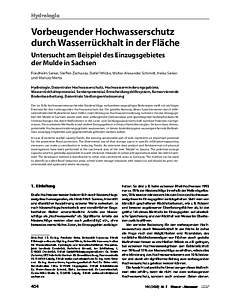 Vorbeugender Hochwasserschutz durch Wasserrückhalt in der Fläche