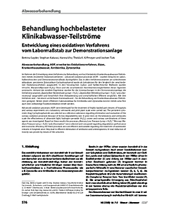 Behandlung hochbelasteter Klinikabwasser-Teilströme