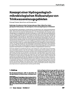 Konzept einer Hydrogeologisch-mikrobiologischen Risikoanalyse von Trinkwassereinzugsgebieten