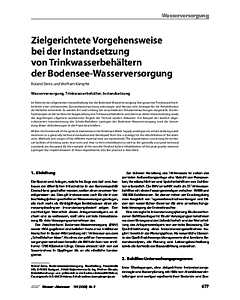 Zielgerichtete Vorgehensweise bei der Instandsetzung von Trinkwasserbehältern der Bodensee-Wasserversorgung