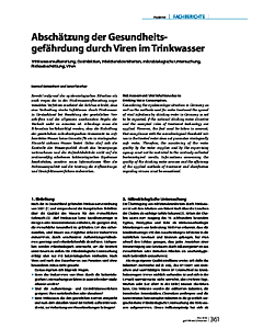 Abschätzung der Gesundheitsgefährdung durch Viren im Trinkwasser