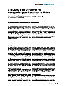 Simulation der Verbringung von gereinigtem Abwasser in Böden