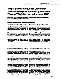 Engler-Bunte-Institut der Universität Karlsruhe (TH) und Technologiezentrum Wasser (TZW), Karlsruhe, im Jahre 2008
