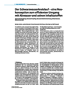 Der Schwarzwasserkreislauf - eine Neukonzeption zum effizienten Umgang mit Abwasser und seinen Inhaltsstoffen