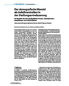 Der demografische Wandel als Gebührentreiber in der Siedlungsentwässerung