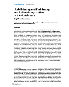 Stabilisierung und Enthärtung mit Aufbereitungsstoffen auf Kalksteinbasis