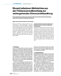 Einsatz beladener Aktivkohlen aus der Trinkwasseraufbereitung zur weitergehenden Abwasserbehandlung