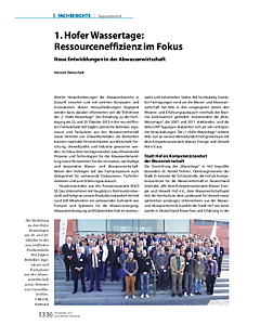 1. Hofer Wassertage: Ressourceneffizienz im Fokus