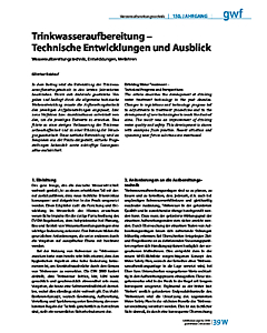 Trinkwasseraufbereitung - Technische Entwicklungen und Ausblick