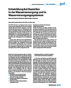 Entwicklung bei Bauteilen in der Wasserversorgung und in Wasserversorgungssystemen