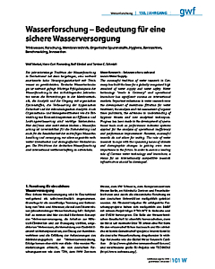 Wasserforschung - Bedeutung für eine sichere Wasserversorgung