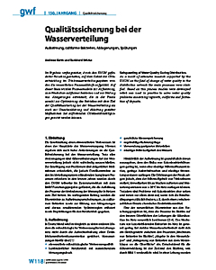 Qualitätssicherung bei der Wasserverteilung