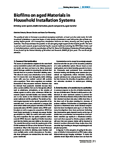 Biofilms on aged Materials in Household Installation Systems