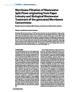 Membrane Filtration of Wastewater Split Flows originating from Paper Industry and Biological Wastewater Treatment of the generated Membrane Concentrates
