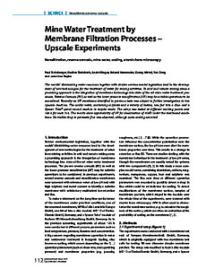 Mine Water Treatment by Membrane Filtration Processes - Upscale Experiments
