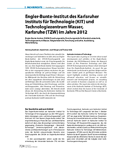 Engler-Bunte-Institut des Karlsruher Instituts für Technologie (KIT) und Technologiezentrum Wasser, Karlsruhe (TZW) im Jahre 2012