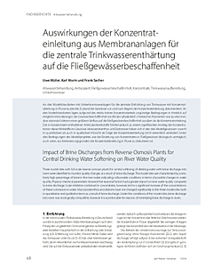 Auswirkungen der Konzentrateinleitung aus Membrananlagen für die zentrale Trinkwasserenthärtung auf die Fließgewässerbeschaffenheit