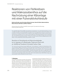 Reaktionen von Flohkrebsen und Makrozoobenthos auf die Nachrüstung einer Kläranlage mit einer Pulveraktivkohlestufe