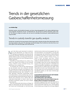 Trends in der gesetzlichen Gasbeschaffenheitsmessung