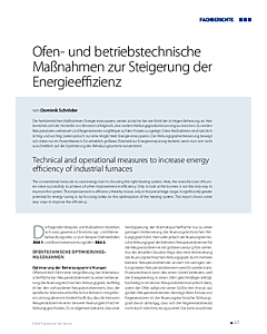 Ofen- und betriebstechnische Maßnahmen zur Steigerung der Energieeffizienz