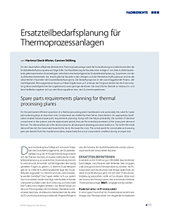 Ersatzteilbedarfsplanung für Thermoprozessanlagen