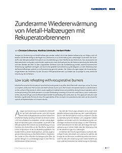 Zunderarme Wiedererwärmung von Metall-Halbzeugen mit Rekuperator­brennern