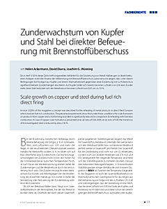 Zunderwachstum von Kupfer und Stahl bei direkter Befeuerung mit Brennstoffüberschuss