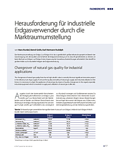 Herausforderung für industrielle Erdgasverwender durch die Marktraumumstellung