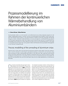 Prozessmodellierung im Rahmen der kontinuierlichen Wärme­behandlung von Aluminium­bändern
