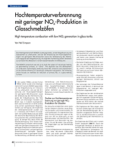 Hochtemperaturverbrennung mit geringer NOx-Produktion in Glasschmelzöfen