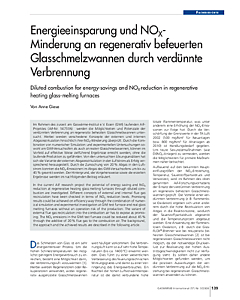 Energieeinsparung und NOX- Minderung an regenerativ befeuerten Glasschmelzwannen durch verdünnte Verbrennung